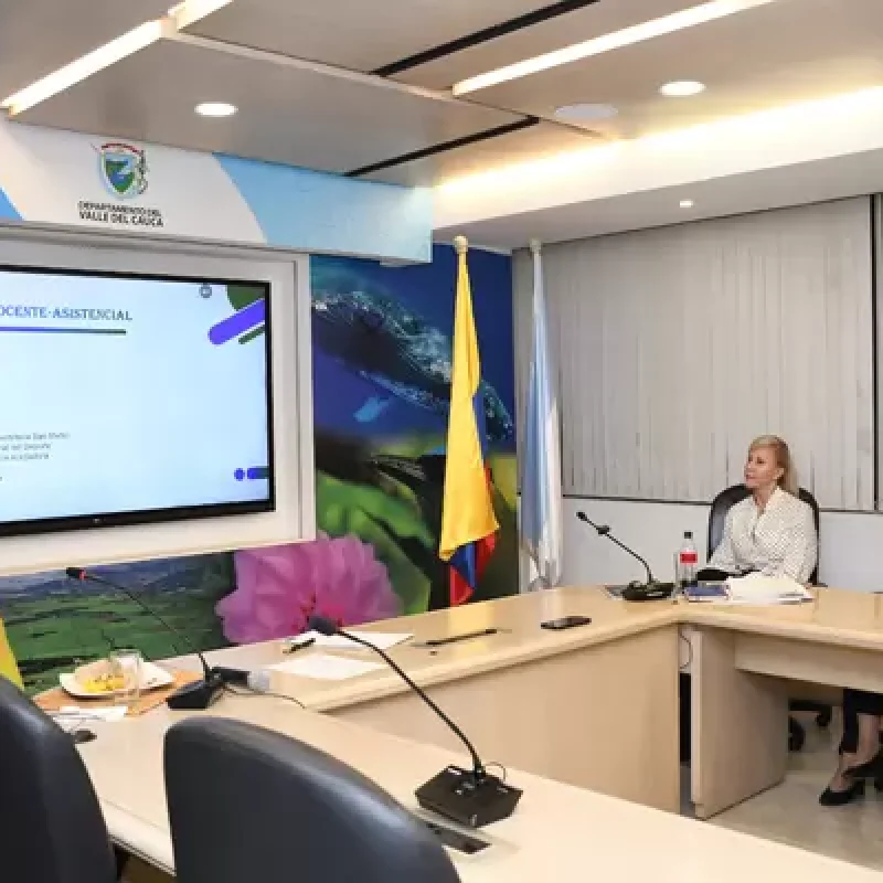 (El gerente del Hospital Departamental Mario Correa Rengifo E.S.E., Juan Carlos
Corrales, presenta su plan de desarrollo ante la Junta Directiva.)